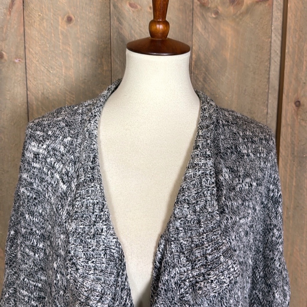 Prana Birdie marled black open front sweater Size Small - Picture 10 of 11